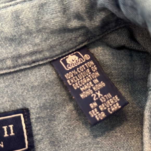 KAREN SCOTT sz 2X Denim Shirt Embroidered Christmas Holiday Cotton Kitsch Winter - Picture 15 of 16